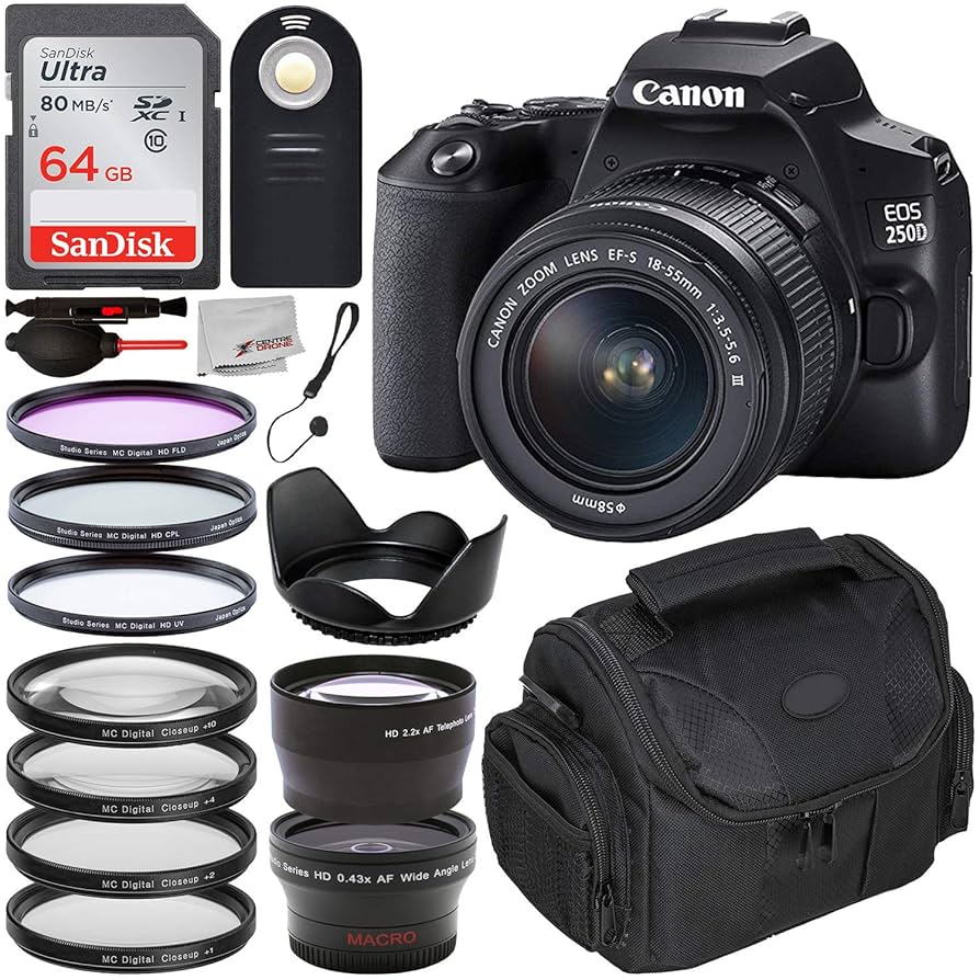 Amazon Canada: Canon EOS 250D DSLR Camera with 18-55mm DC